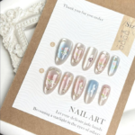 Spring Blush Tulip Cat Eye Gilded Press-On Nails