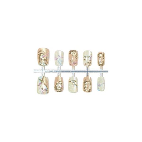 Dunhuang Gold Foil Divine Deer Wearable Nails - Chinese Light Luxury Style