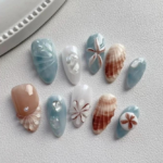 Ins Island Stereo Carved Wearable Nails - Starfish Shell Nail Art