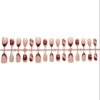 Red-Brown Leopard Print French Fishtail Wearable Nails with 3D Diamond Accents