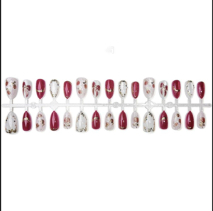 Valentine's Day Gilt Bow Almond Cat Eye Wearable Nails