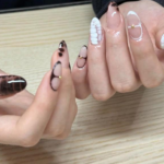Early Autumn Retro Snake Pattern Wearable Nails - Amber Leopard Print Manicure Patch