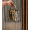 Exotic-Pattern Structured Top-Handle Bag