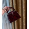 Exotic-Pattern Structured Top-Handle Bag