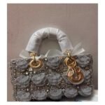Silver Embellished Mini Top-Handle Bag