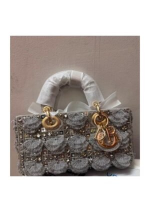 Silver Embellished Mini Top-Handle Bag