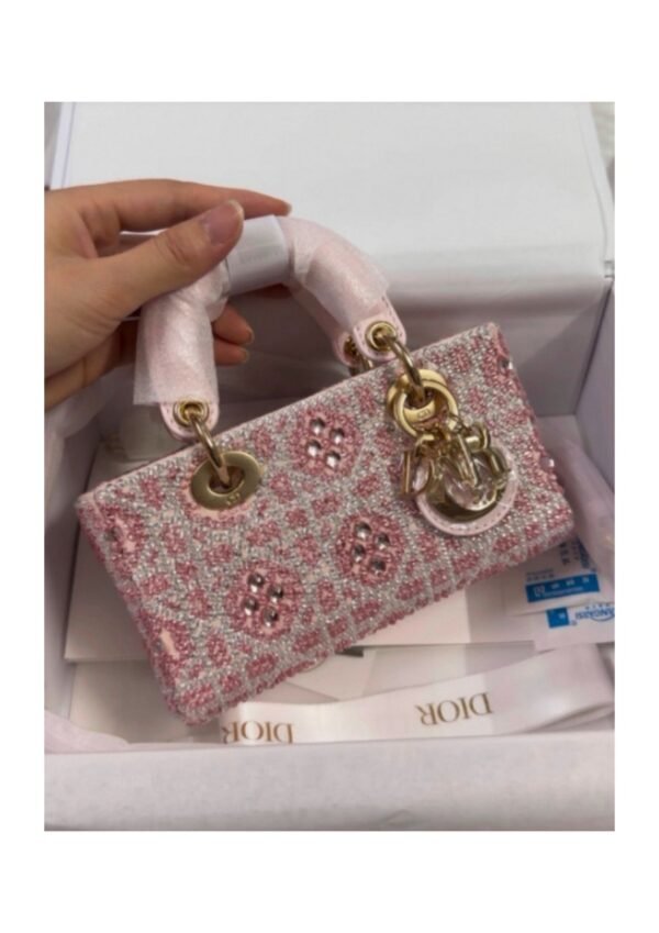 Pink Embellished Mini Top-Handle Bag