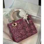 Purple Embellished Mini Top-Handle Bag