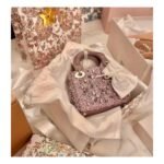 Purple Embellished Mini Top-Handle Bag