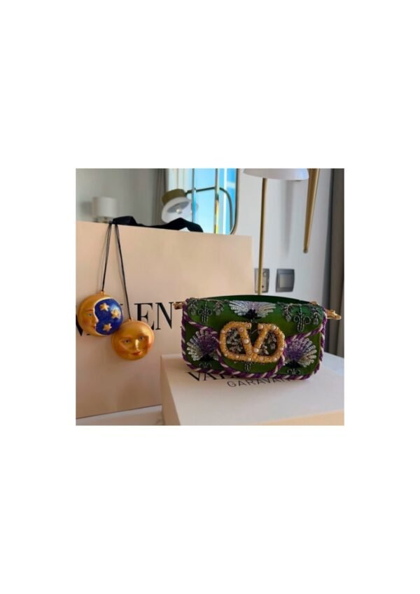 Green Embellished Shoulder Bag