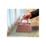 Purple Patterned Top-Handle Bag