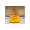 Yellow Structured Top-Handle Bag
