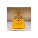 Yellow Structured Top-Handle Bag