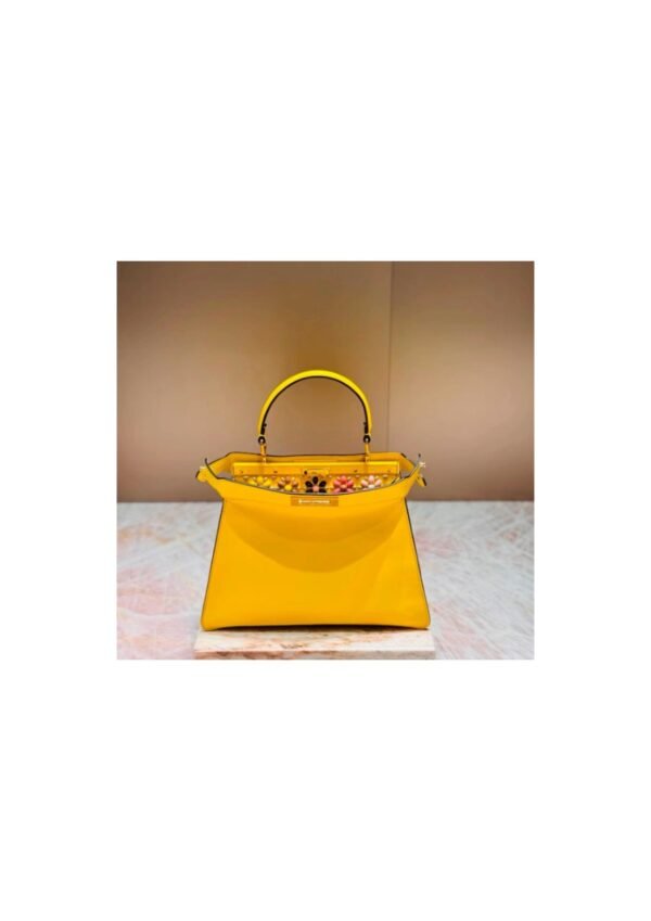 Yellow Structured Top-Handle Bag