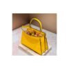 Yellow Structured Top-Handle Bag