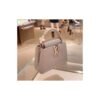 Grey Structured Mini Top-Handle Bag