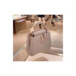 Grey Structured Mini Top-Handle Bag