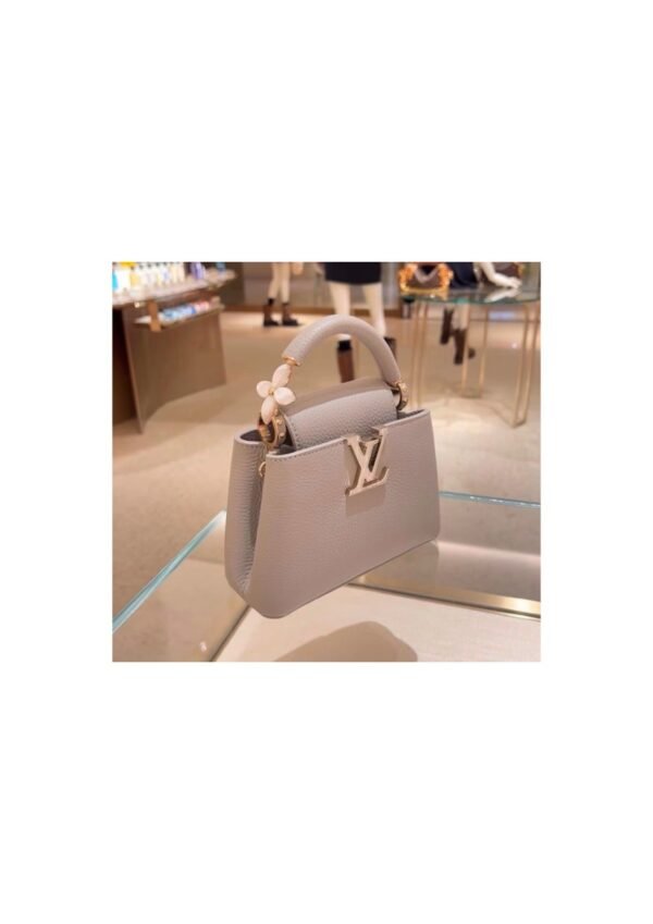 Grey Structured Mini Top-Handle Bag