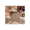 Grey Structured Mini Top-Handle Bag