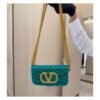 Turquoise Embellished Chain Shoulder Bag