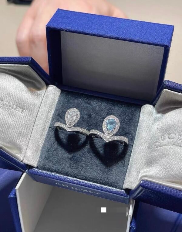 Blue Pear-Cut S925 Silver Ring