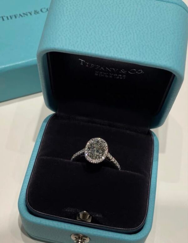 Oval Halo S925 Silver Ring