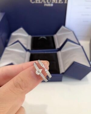 Pear-Cut Double Pavé S925 Silver Ring Set