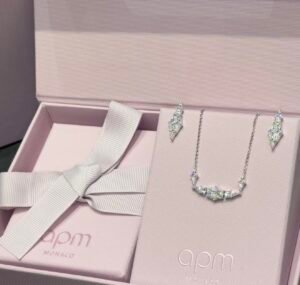 Geometric S925 Silver Necklace & Earrings Set