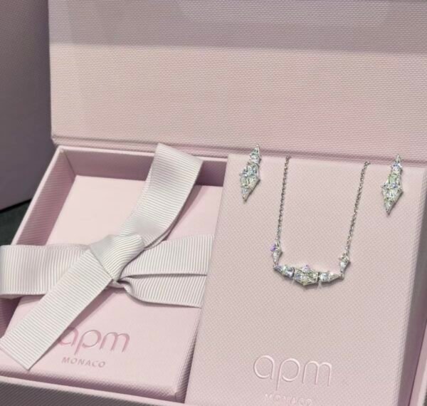 Geometric S925 Silver Necklace & Earrings Set