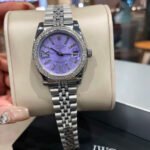Purple Dial Crystal Watch