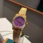 Purple Dial Gold-Tone Watch