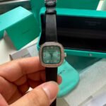 Black Strap Cushion Watch