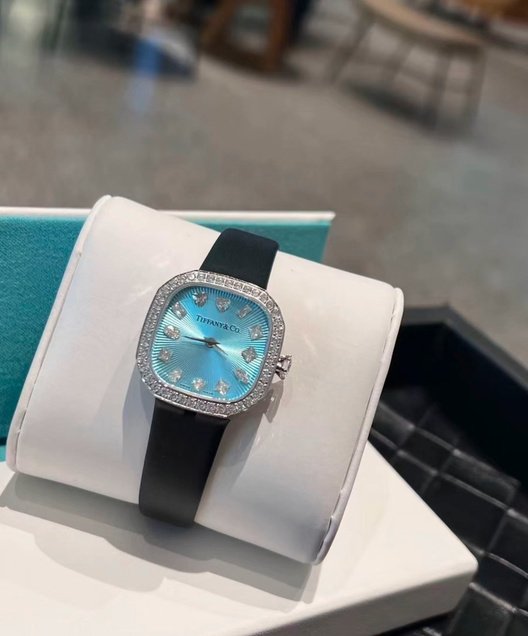 img-043 Black Strap Turquoise Dial Watch