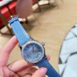 Blue Strap Oval Crystal Watch