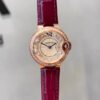 Oval Leather-Strap Crystal Watch