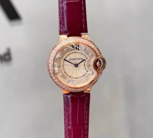 Oval Leather-Strap Crystal Watch
