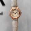 Oval Leather-Strap Crystal Watch