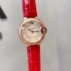 Oval Leather-Strap Crystal Watch