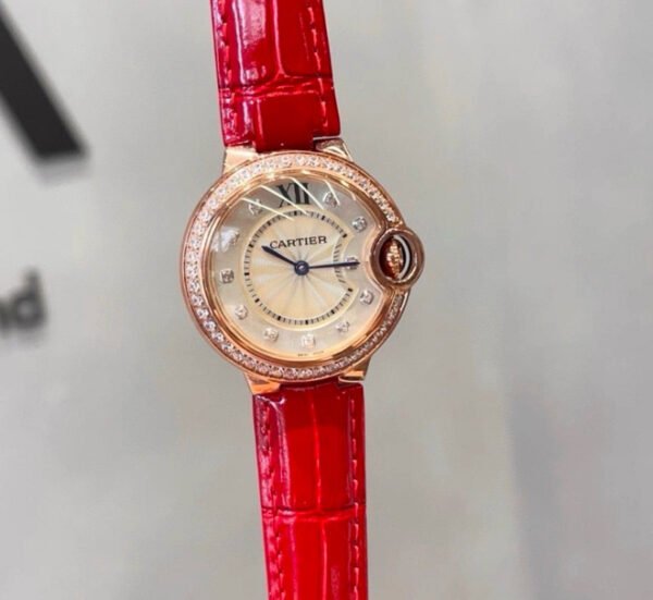 Oval Leather-Strap Crystal Watch